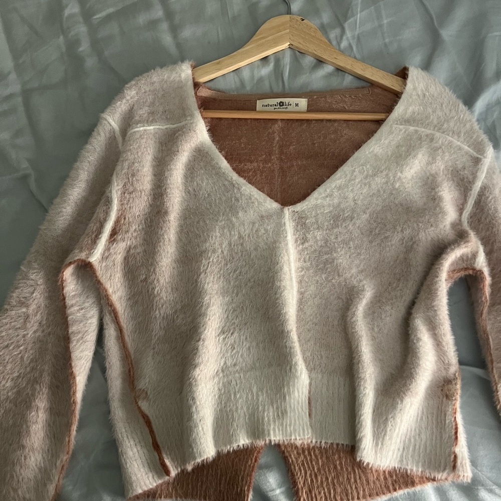 Natural life Cream Fuzzy Sweater